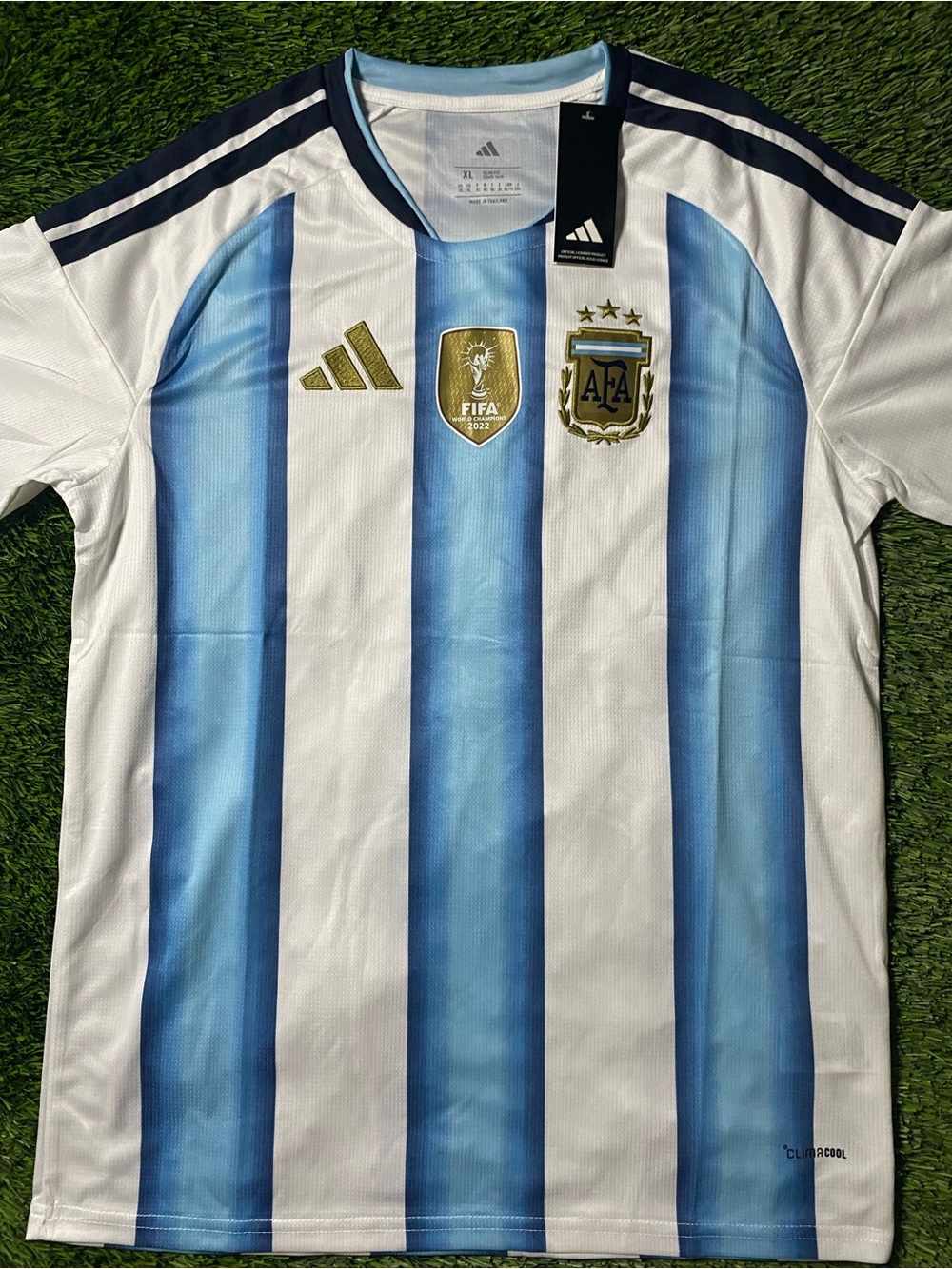 Argentina Soccer Jersey - Light Blue, White & Gold Accents